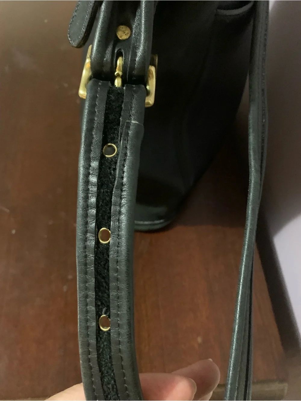 Vintage COACH Purse 9060 Black Leather Duffle Sac Shoulder Bag Hobo Bucket
